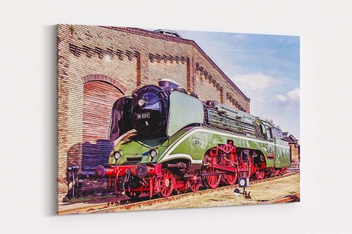 18-201-11k2 Dampflok BR 18 201 auf Leinwand, wie Ölgemälde, Digital Art, Eisenbahn