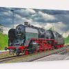 50_3501_k2 Dampflok BR 50 3501 auf Leinwand, wie Ölgemälde, Digital Art, Eisenbahn