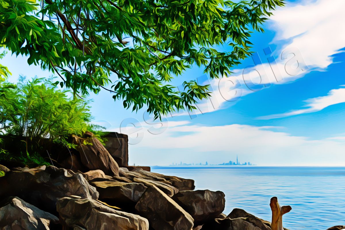 51259124387_8b7dd4412c_o-3 Ontariosee mit Blick auf Toronto Leinwand, wie Ölgemälde, druckbare Kunst