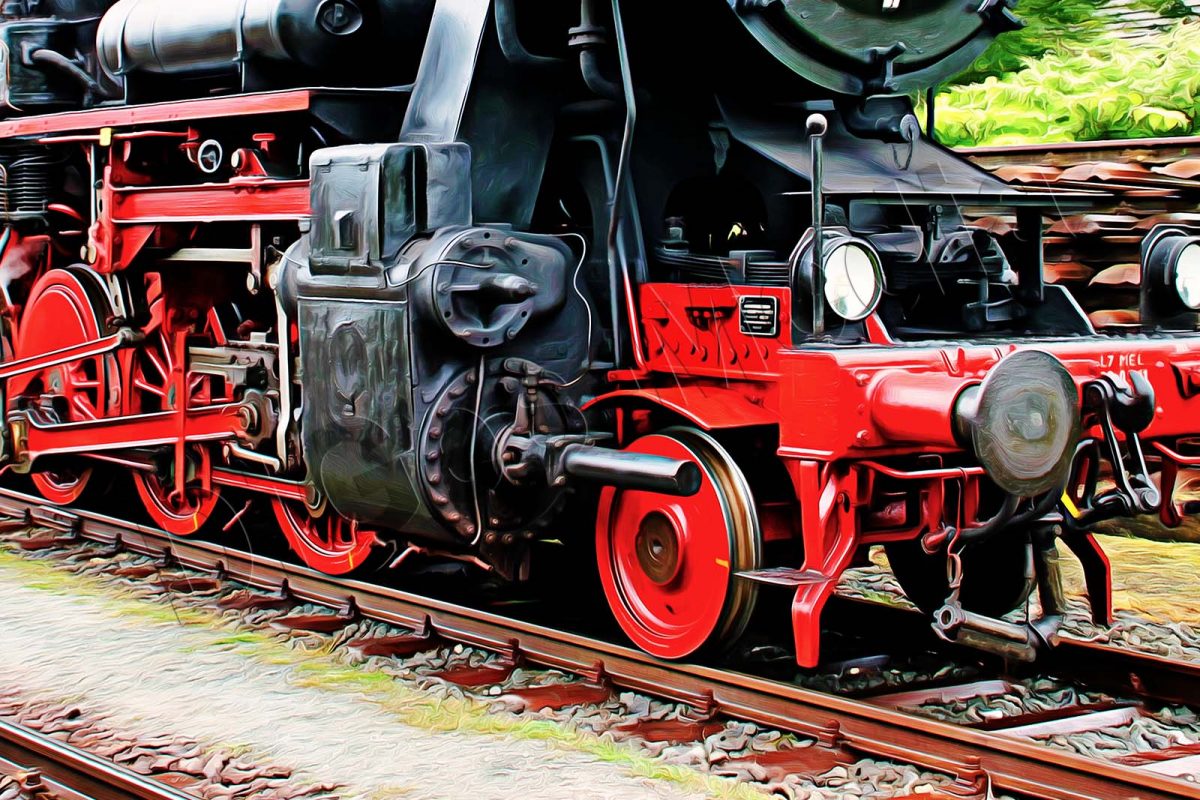 52_8154_k2 Dampflok BR 52 8154 auf Leinwand, wie Ölgemälde, Digital Art, Eisenbahn