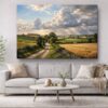 57-1035.jpg XXL Leinwandbild Landschaft Feldweg Sonnenstrahlen - Bild auf Leinwand
