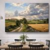 57-1039.jpg XXL Leinwandbild Landschaft Feldweg Sonnenstrahlen - Bild auf Leinwand
