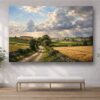 57-1041.jpg XXL Leinwandbild Landschaft Feldweg Sonnenstrahlen - Bild auf Leinwand