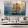 57-1045.jpg XXL Leinwandbild Dreimaster Segelschiff Meer - Maritim Kunstdruck