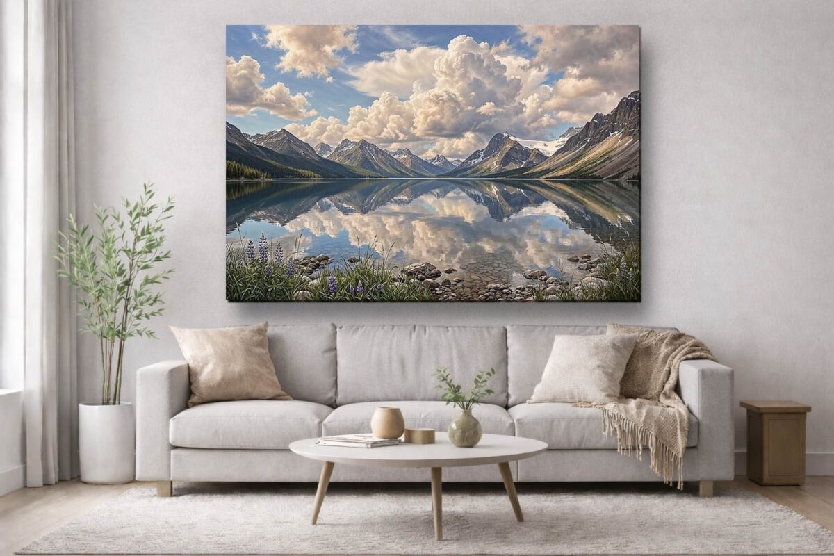 57-1048.jpg XXL Leinwandbild Bergsee Alpen Spiegelung - Natur Landschaft Wandbild