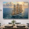 57-1050.jpg XXL Leinwandbild Dreimaster Segelschiff Meer - Maritim Kunstdruck