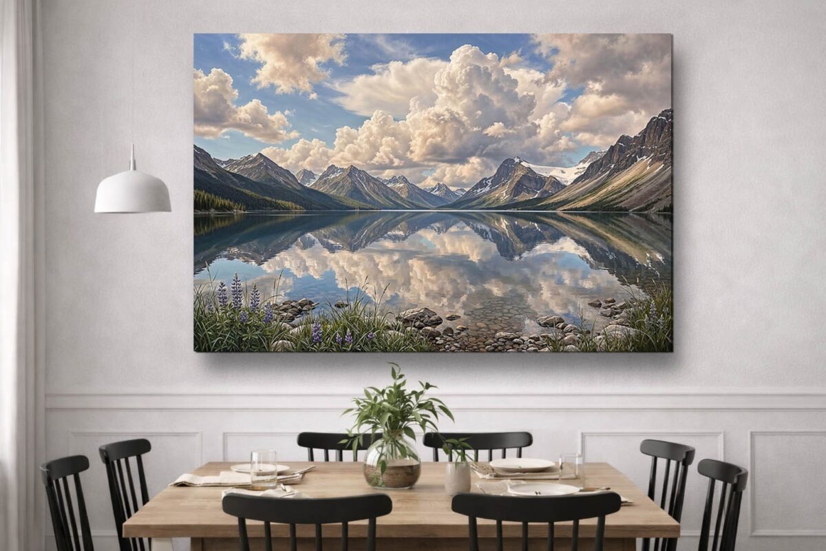 57-1055.jpg XXL Leinwandbild Bergsee Alpen Spiegelung - Natur Landschaft Wandbild