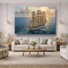 57-1058.jpg XXL Leinwandbild Dreimaster Segelschiff Meer - Maritim Kunstdruck