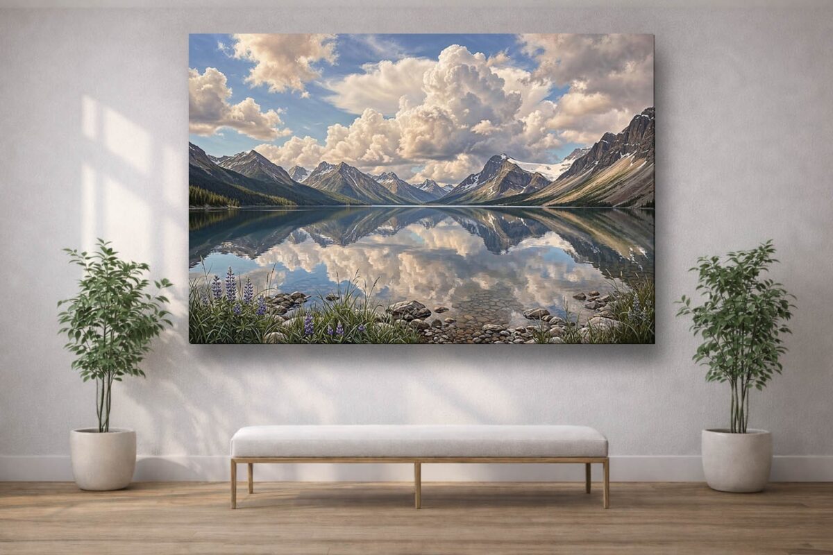 57-1059.jpg XXL Leinwandbild Bergsee Alpen Spiegelung - Natur Landschaft Wandbild