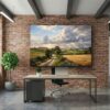 57-1060.jpg XXL Leinwandbild Landschaft Feldweg Sonnenstrahlen - Bild auf Leinwand
