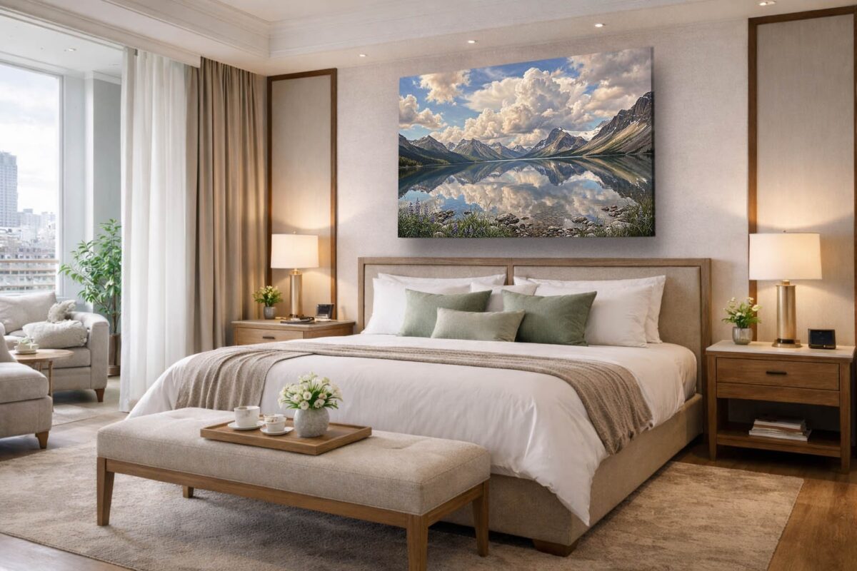 57-1063.jpg XXL Leinwandbild Bergsee Alpen Spiegelung - Natur Landschaft Wandbild