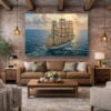 57-1066.jpg XXL Leinwandbild Dreimaster Segelschiff Meer - Maritim Kunstdruck