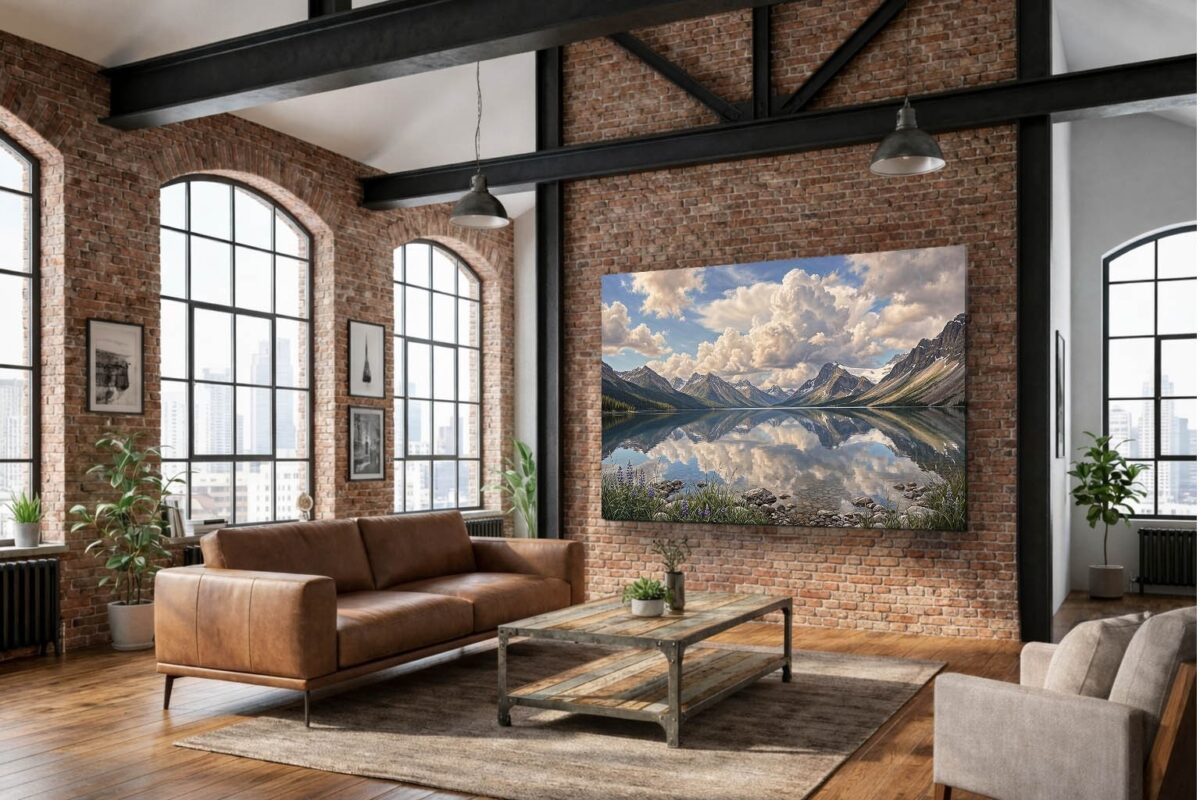 57-1071.jpg XXL Leinwandbild Bergsee Alpen Spiegelung - Natur Landschaft Wandbild