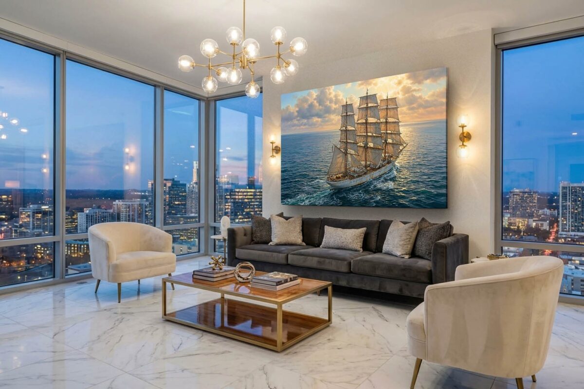 57-1073.jpg XXL Leinwandbild Dreimaster Segelschiff Meer - Maritim Kunstdruck