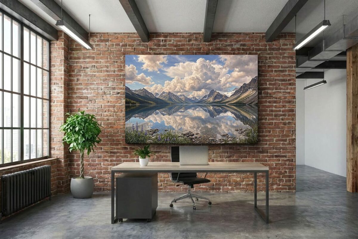 57-1075.jpg XXL Leinwandbild Bergsee Alpen Spiegelung - Natur Landschaft Wandbild