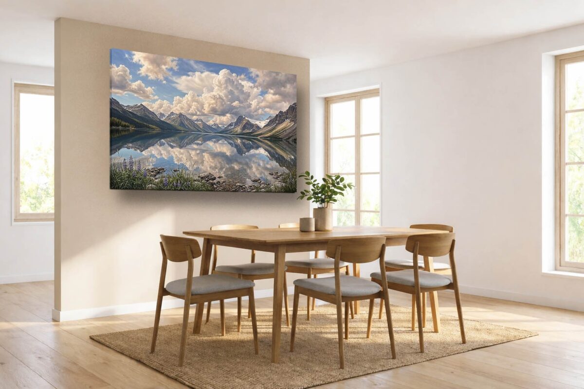 57-1076.jpg XXL Leinwandbild Bergsee Alpen Spiegelung - Natur Landschaft Wandbild