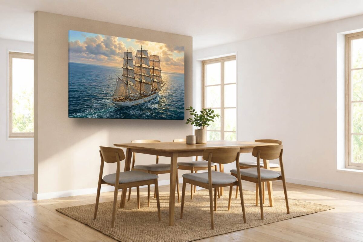 57-1079.jpg XXL Leinwandbild Dreimaster Segelschiff Meer - Maritim Kunstdruck