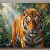 57-1080.jpg XXL Leinwandbild Tiger im Dschungel - Ausdrucksstarkes Tiermotiv