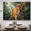 57-1092.jpg XXL Leinwandbild Tiger im Dschungel - Ausdrucksstarkes Tiermotiv