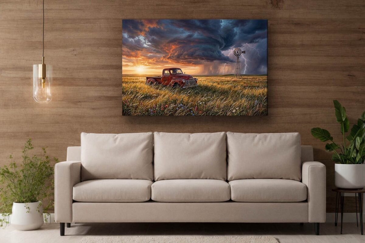 57-1094.jpg XXL Leinwandbild Sturm über der Prärie