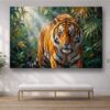 57-1095.jpg XXL Leinwandbild Tiger im Dschungel - Ausdrucksstarkes Tiermotiv