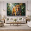 57-1098.jpg XXL Leinwandbild Tiger im Dschungel - Ausdrucksstarkes Tiermotiv