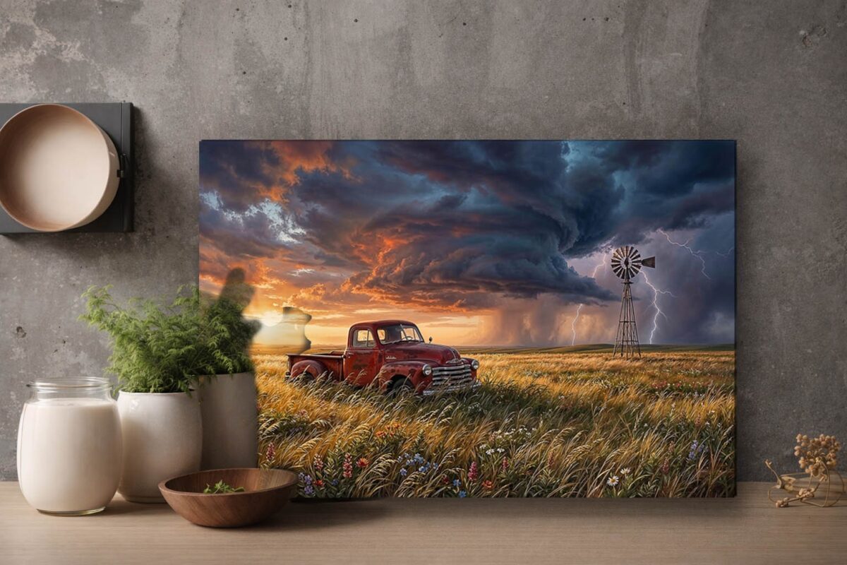 57-1100.jpg XXL Leinwandbild Sturm über der Prärie