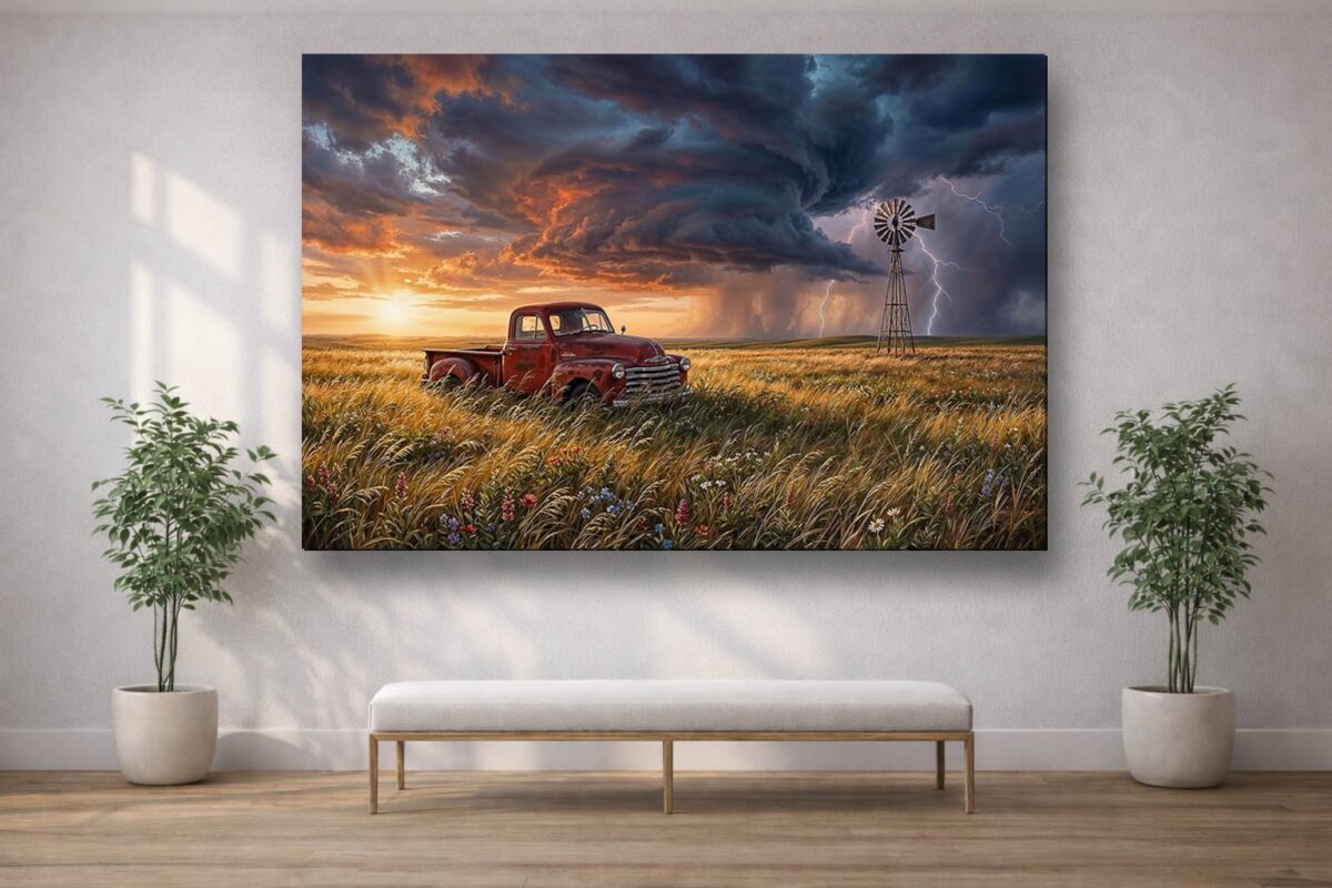 57-1103.jpg XXL Leinwandbild Sturm über der Prärie