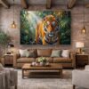 57-1104.jpg XXL Leinwandbild Tiger im Dschungel - Ausdrucksstarkes Tiermotiv