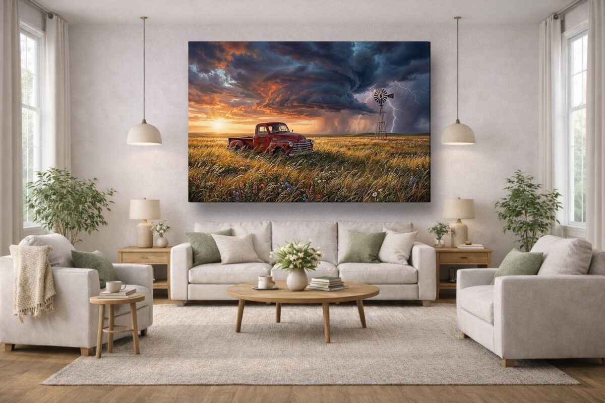 57-1106.jpg XXL Leinwandbild Sturm über der Prärie