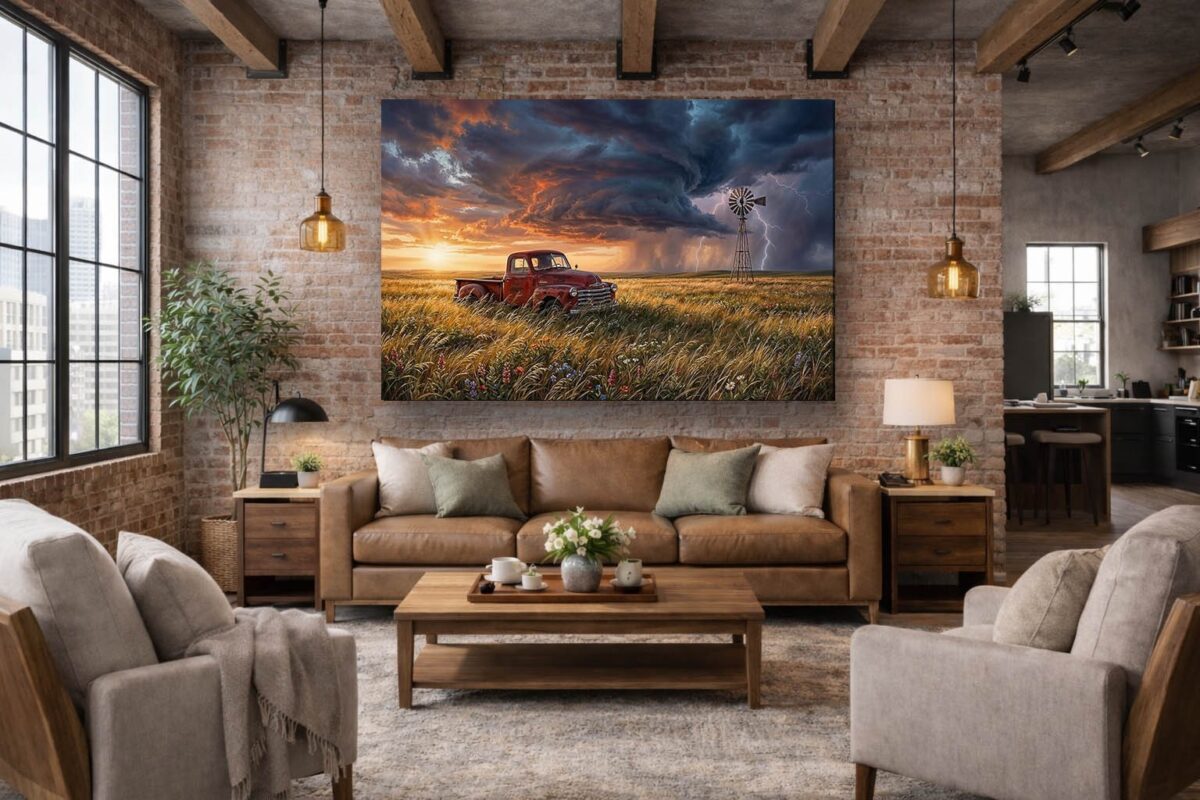 57-1112.jpg XXL Leinwandbild Sturm über der Prärie