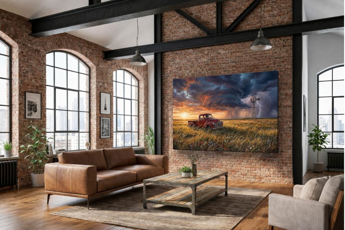 57-1115.jpg XXL Leinwandbild Sturm über der Prärie