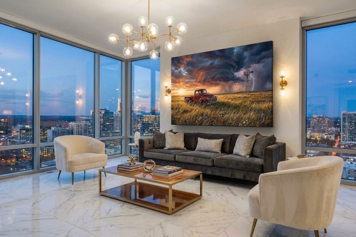 57-1118.jpg XXL Leinwandbild Sturm über der Prärie