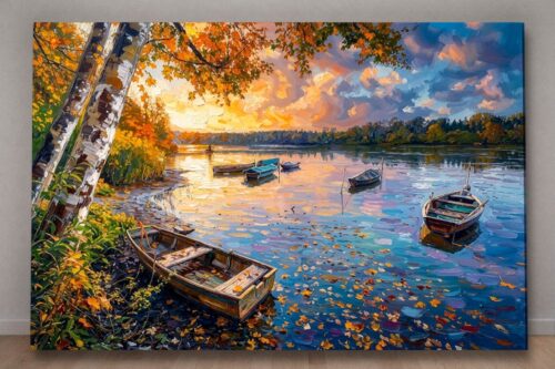 57-1136.jpg Herbstlicher Seestille - Bild auf Leinwand