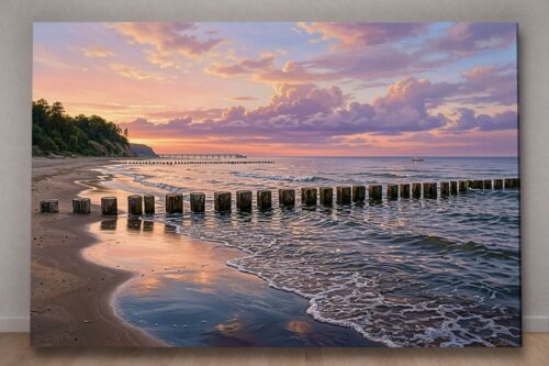 57-1138.jpg Ostseeküste im Abendlicht - Bild auf Leinwand