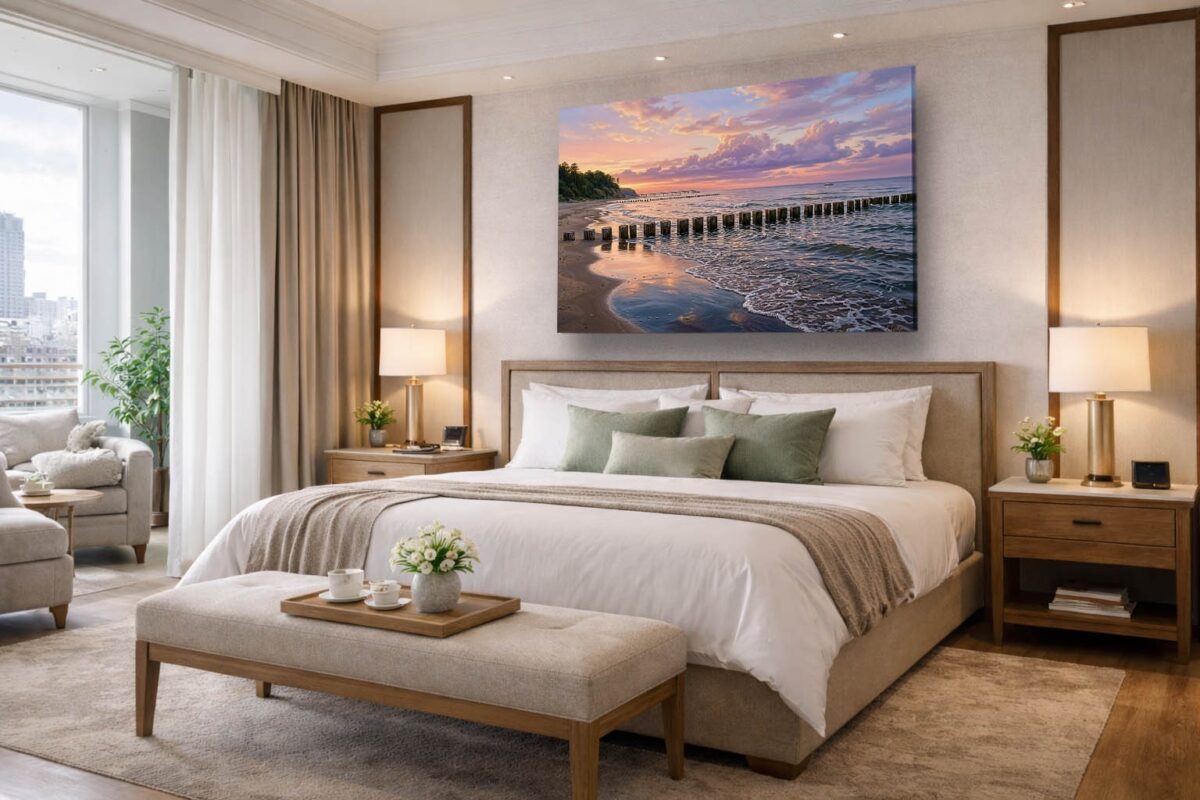 Ostseeküste im Abendlicht - Bild auf Leinwand