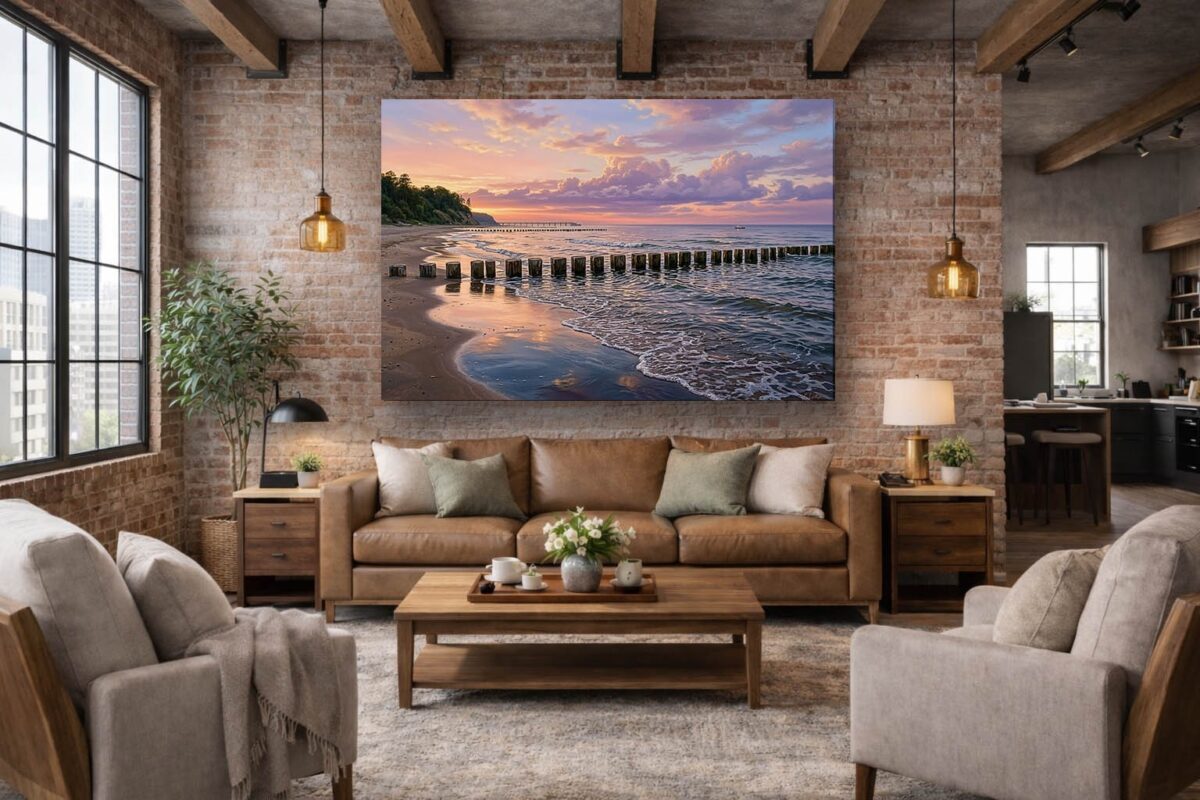 Ostseeküste im Abendlicht - Bild auf Leinwand