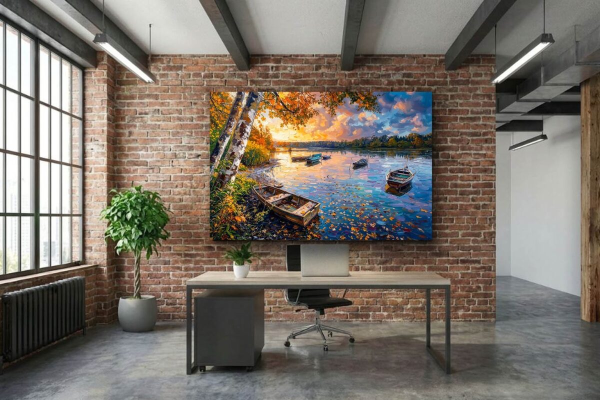 Herbstlicher Seestille - Bild auf Leinwand