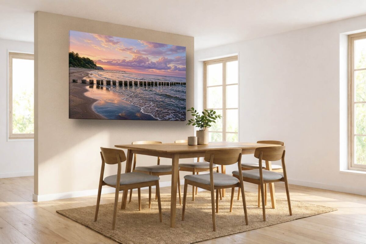 Ostseeküste im Abendlicht - Bild auf Leinwand