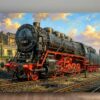 57-1225.jpg Leinwandbild Dampflok 43 001 im Bw | Eisenbahn-Wandbild