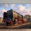 Dampflok 50 849 im alten Bahnbetriebswerk – Leinwandbild Dampflok 50 849 im alten Bahnbetriebswerk als Leinwandbild