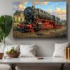 57-1230.jpg Leinwandbild Dampflok 43 001 im Bw | Eisenbahn-Wandbild