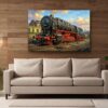 57-1233.jpg Leinwandbild Dampflok 43 001 im Bw | Eisenbahn-Wandbild