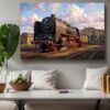 57-1235.jpg Dampflok 50 849 im alten Bahnbetriebswerk - Bild auf Leinwand