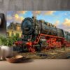 57-1237.jpg Leinwandbild Dampflok 43 001 im Bw | Eisenbahn-Wandbild
