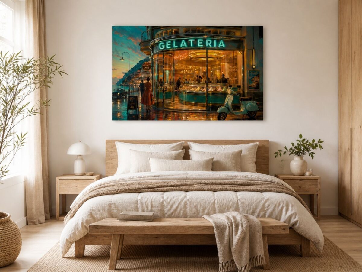 57-1241.jpg Gelateria an der Amalfiküste – Dolce Vita im Abendlicht- Bild auf Leinwand