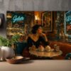 57-1275.jpg Leinwandbild Italienisches Eiscafé in Rom – Dolce Vita für Ihre Wand