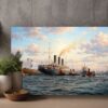 57-1311.jpg Leinwandbild Hamburg Hafen Dampfschiff Wandbild Maritim Kunstdruck