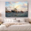 57-1315.jpg Leinwandbild Hamburg Hafen Dampfschiff Wandbild Maritim Kunstdruck