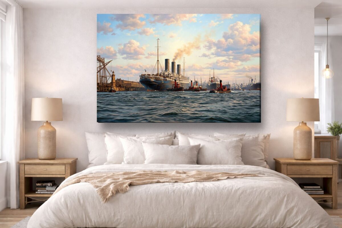 57-1315.jpg Leinwandbild Hamburg Hafen Dampfschiff Wandbild Maritim Kunstdruck